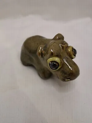 Buy Vintage Hippo Ornament Porcelain Brown Lovely Small Decor, Animal Lovers✨✨✨ • 10.39£