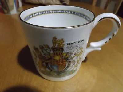 Buy Aynsley Fine English Bone China  Mug Queen Elizabeth II Silver Jubilee 1977 • 9.98£