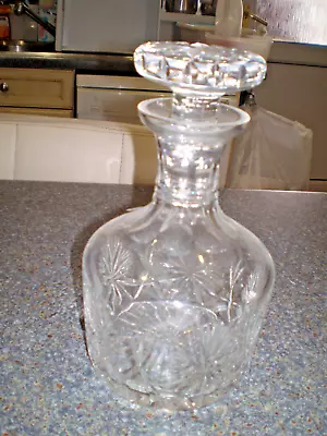 Buy Cut Glass Decanter In Lovely Condition With Ground Glass Stopper, 21cm Tall • 9.99£