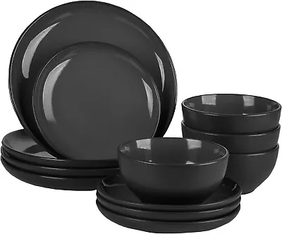 Buy 12pc Dinner Set Plates Bowls Bone China Dinnerware Tableware Plates Bowls For 4 • 56.99£