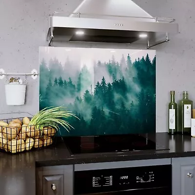 Buy Glass Splashback Kitchen Hob Panel Wall ANY SIZE Forrest Vintage Photo Clouds • 158.32£