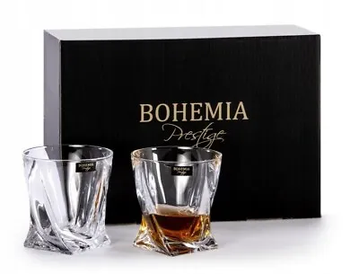 Buy Bohemia Whisky Glass /Set Of 6 / 340 ML/ Prestige Crystalite Quadro Collection • 29.95£