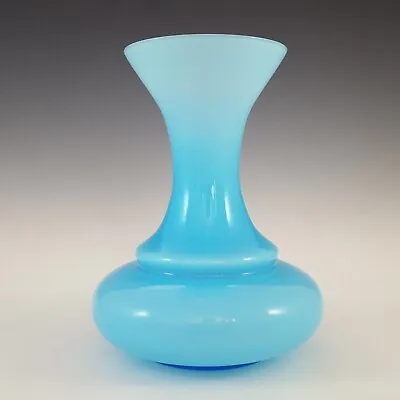 Buy Swedish / Scandinavian Vintage Blue Opal Cased Glass Vase • 40£
