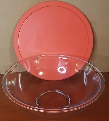 Buy Pyrex 326-PC Red Round Plastic Storage Lid With 4 Qt Glass Mixing Bowl • 18.97£