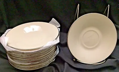 Buy Vintage Set Of 12 Saucers, Produced By Lenox In Maywood Pattern In Plate Holder • 67.28£
