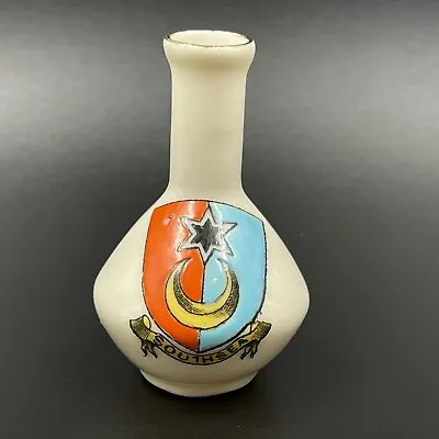 Buy Vintage Crested Ware- Arcadian China - Model Of Old Vase - Southsea Crest • 5.90£