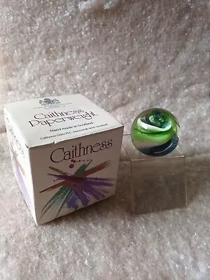 Buy Caithness Glass  DIZZY  Paperweight Green, White & Blue Swirl. Limited Edition • 16£