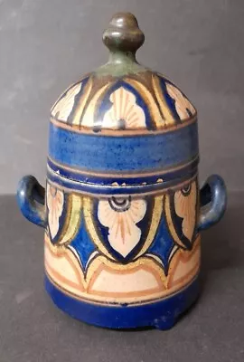Buy Vintage Arts & Crafts GOUDA Holland Pottery Lidded Pot Damascus NICE • 80£