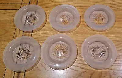 Buy Antique Glassware Frosted & Cut Glass Ice Plates / Coasters Victorian Era • 89£