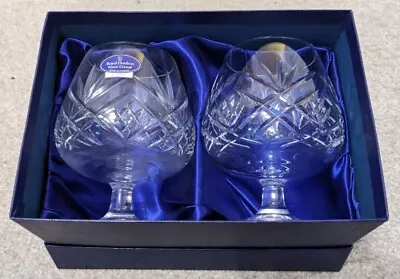 Buy A Pair Of Royal Doulton Juliette Cut Crystal Brandy/Cognac Glasses (BNIB) • 9.99£