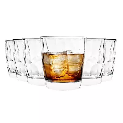Buy Bormioli Rocco 6x Diamond Water Glasses Dimpled Water Tumblers 300ml Clear • 14£