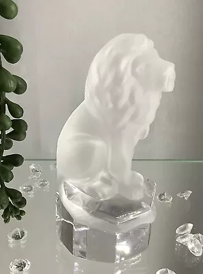 Buy Vintage GOEBEL Lion Frosted Crystal Clear Glass Figurine Paperweight Germany • 18.95£