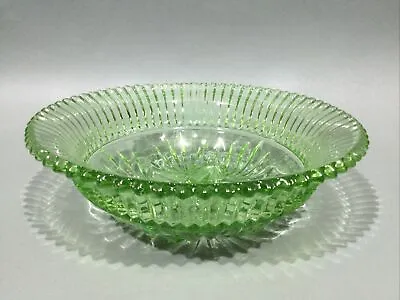 Buy Vintage Green  Pressed Glass Fruit Bowl • 11.95£