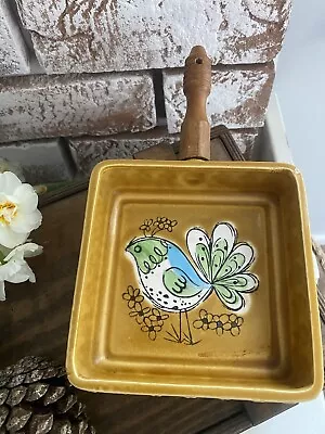 Buy Vintage, Folksy, Cottage Core, Square Pottery Bird Wall Hanging • 12£