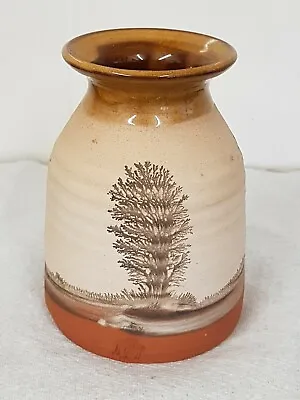 Buy Vintage Mocha Ware Studio Pottery Earthenware Vase By Mike Pollard, Devon • 11£