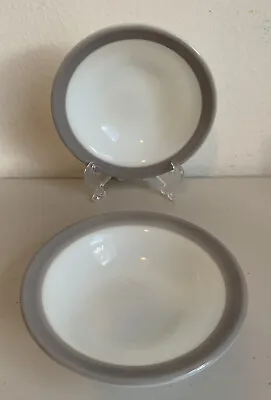 Buy Set Of 2 Vintage Pyrex Glass Bowls Gray Band Fruit Desert Bowls 5.5”x1.5” • 18.33£