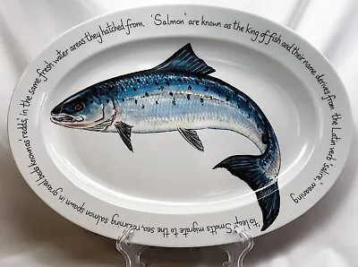 Buy Richard Bramble Jersey Pottery Salmon Oval Serving Platter 15 1/4  - Excellent • 113.14£