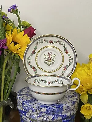 Buy 🎀Victorian Spode Copelands China Bouquet Ribbon Bow Tea Duo C1891+ Cup & Saucer • 55.95£
