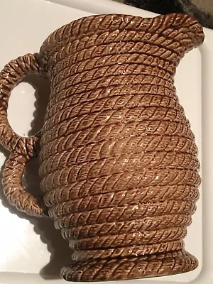 Buy Vintage Rope Vase Govancroft Glasgow Jug Pitcher Vase Stoneware Double Handle • 12£