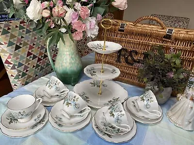 Buy Vintage Queen Anne Roses   Tea Set With Cake Stand & 5 Trios • 35£