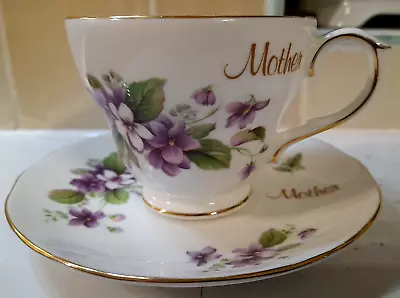 Buy Vintage Bone China Duchess  Tivoli  Violet  Mother  Design Teacup & Saucer • 5.50£