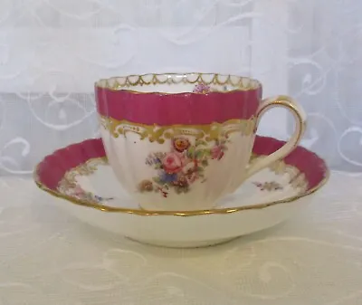 Buy Victorian Coalport Fluted Floral Bone China Cup And Saucer Pattern 4/380  (3) • 22.49£