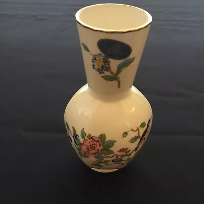 Buy Aynsley Pembroke Vase With Hexagonal Base And Gold Rim. 13cm X 4.5cm. • 6£