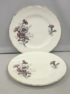 Buy 2 X UNUSED Royal Ascot English Bone China Carnation Pattern 6  Side Plates • 4.99£