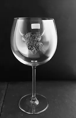 Buy Highland Cow Engraved Dartington Crystal Gin Glass With Slate Coaster Gift Set • 17.95£