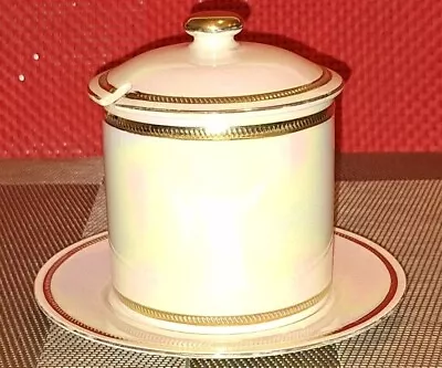 Buy Superb Fieldings Devon Ware Pearline Lustre Lidded Preserve Pot & Stand C.1920's • 25£