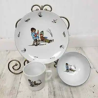 Buy Pier 1 Imports Children Winter Scene Bowl Plate And Cup Set • 28.77£