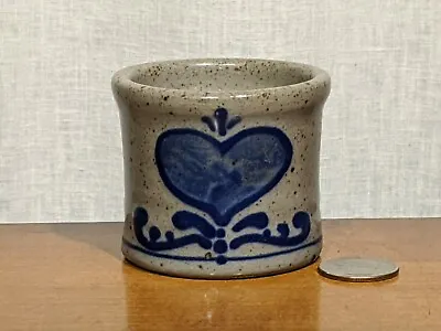 Buy GREAT BAY POTTERY Small Stoneware Crock Cobalt Blue Heart Greenland NH  • 14.40£