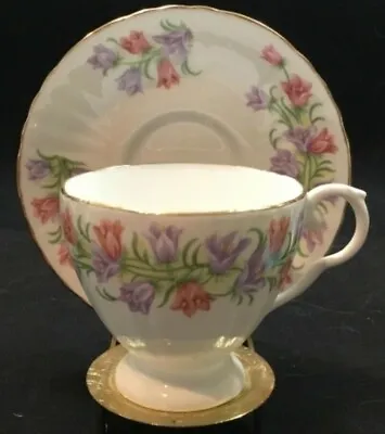 Buy Royal Grafton Fine Bone China Tea Cup And Saucer Pink And LILAC Floral • 11.38£