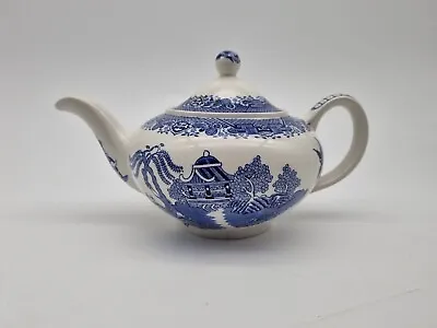 Buy Woods Ware Willow Teapot 10-inch Vintage Blue/White Transferware Wood & Sons • 20£
