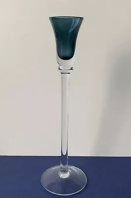 Buy Vintage 1980s Taper Candle Stick Holder 29.5cm Tall. Teal Blue • 7.50£