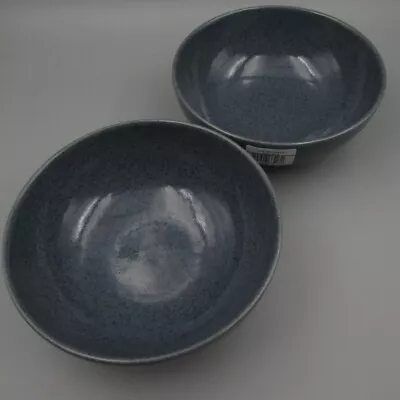 Buy Denby China England DARK GREY SPECKLE Cereal Bowls - Set Of Two - New • 43.16£