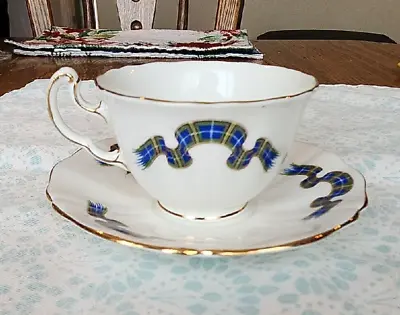 Buy Vintage Royal Adderley Tea Cup & Saucer  Tartan  Fine Bone China - England • 18.99£