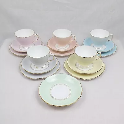 Buy Royal Vale Harlequin Tea Cups, Saucer And Tea Plates Set Of 5 (H25) • 29.99£