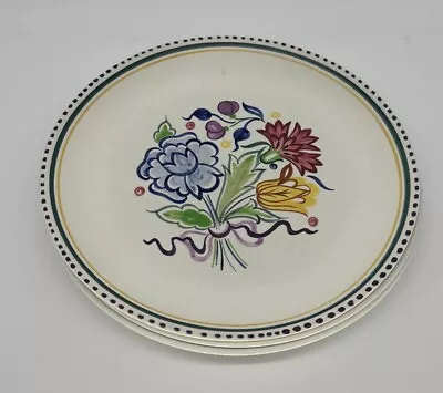 Buy Poole Pottery Hand Painted Art Deco Style Plates Set Of 3 G • 55.99£
