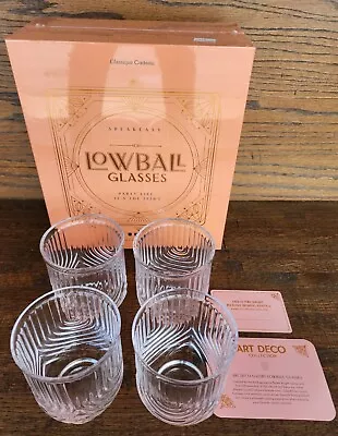 Buy GLASSIQUE CADEAU Vintage Art Deco Lowball Gatsby Cocktail Glasses, Set Of 4 13oz • 33.20£