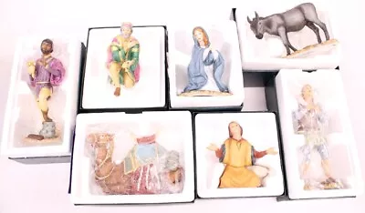 Buy 7x FRANKLIN MINT Heirloom THE NATIVITY Collectable Porcelain Figures BOXED - E36 • 9.99£
