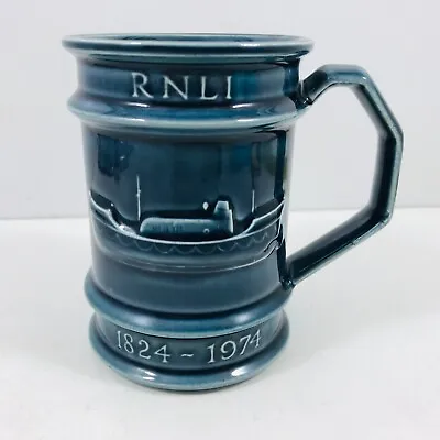Buy Vintage Holkham Pottery Blue Mug 150th Anniversary RNLI Commemorative 10cm Tall • 7.99£