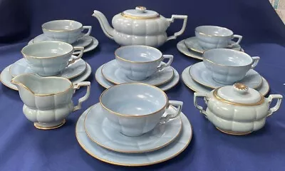 Buy Arthur Percy  Gefle Art Deco Upsala Ekeby Grand Blue Tea Set Teapot Sweden Rare • 449.99£