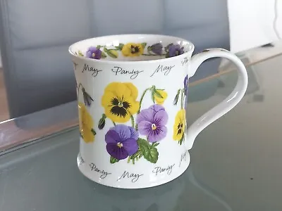 Buy DUNOON BONE CHINA TANKARD MUG FLOWER OF THE MONTH  MAY PANSY By KATHY PICKLES.  • 12.99£