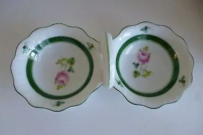 Buy Vintage Herend Hand Painted Vienna Rose Pattern Double Salt Dish - Pristine Cond • 78£