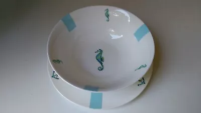 Buy New James Dean Pottery Rye-Fine Bone China Sea Horse Bowl And Anchor Plate • 12£