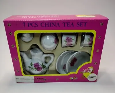 Buy Vintage 1990s Children's 7 Piece Porcelain TEA SET New Unopened Unbranded  • 7.39£