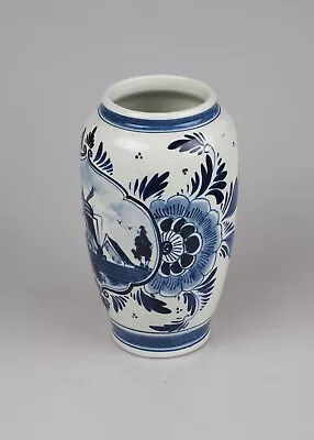 Buy A Vintage Delft Blue & White Holland Porcelain Vase • 43£