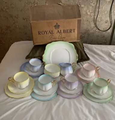 Buy Royal Albert Rainbow 21 Piece Tea Set Including Creamer, Sugar & Cake Plate. • 129.99£
