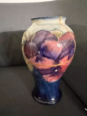 Buy  Unique Kintsugi Restoration Of A  Signed Moorcroft  Vase, Pansies 25cm Tall • 20£